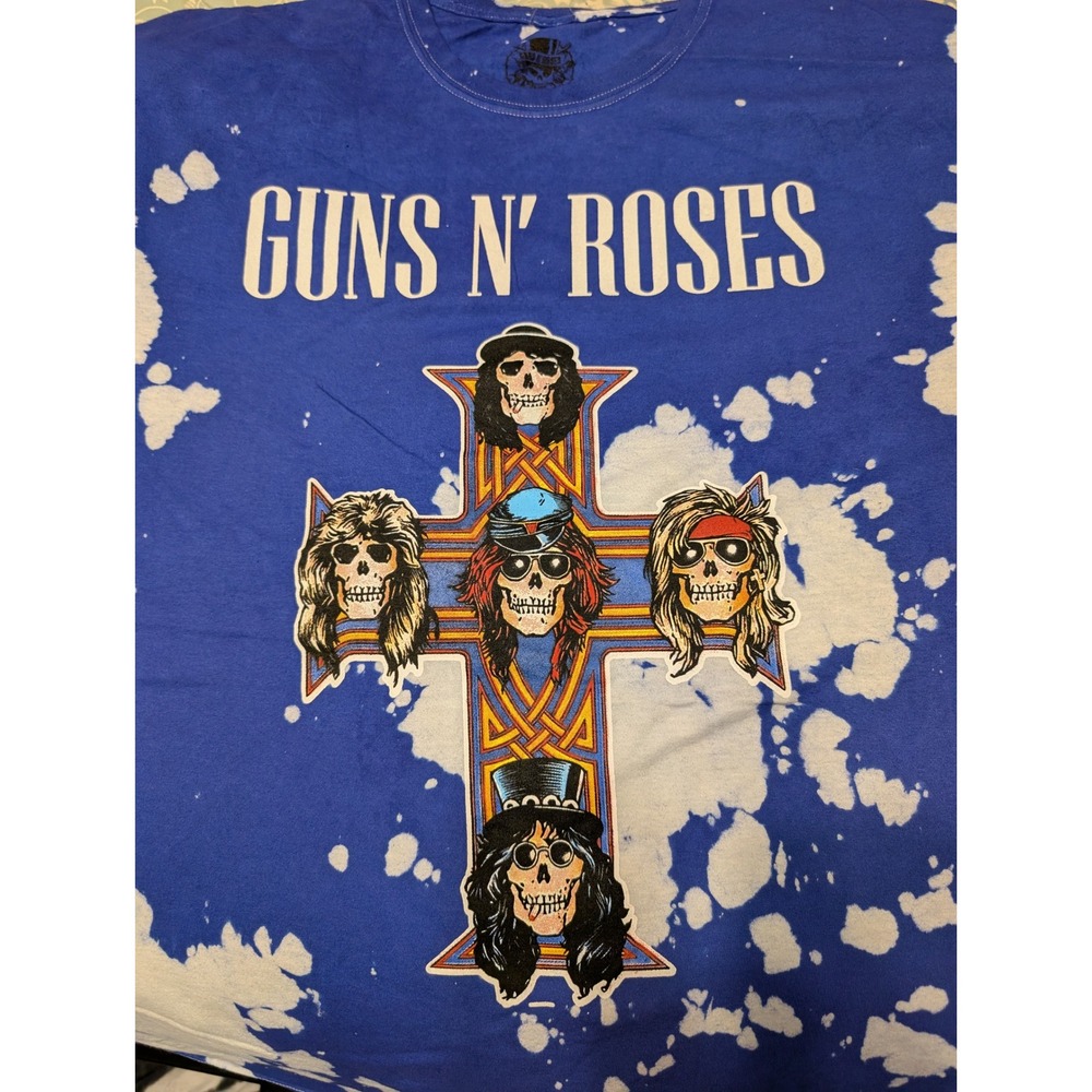 NWOT Guns N Roses Appetite for Destruction Blue Tie Dye Graphic T-Shirt XL